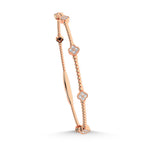 14K Rose Lab Grown 7/8 Ct.Tw. Clover Flexi Bangle
