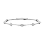 14K White Lab Grown 7/8 Ct.Tw. Clover Flexi Bangle