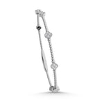 14K White Lab Grown 7/8 Ct.Tw. Clover Flexi Bangle