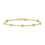 14K Yellow Lab Grown 7/8 Ct.Tw. Clover Flexi Bangle