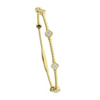 14K Yellow Lab Grown 7/8 Ct.Tw. Clover Flexi Bangle