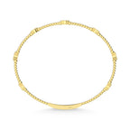 14K Yellow Lab Grown 7/8 Ct.Tw. Clover Flexi Bangle