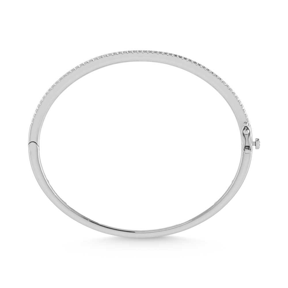 14K White Gold Lab Grown Diamond 7 Ct.Tw. Cuff Bangle