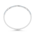 14K White Gold 1 1/10 Ct.Tw. Round Blue and White Marquise Shape Lab Grown Diamond Flexi Bangle