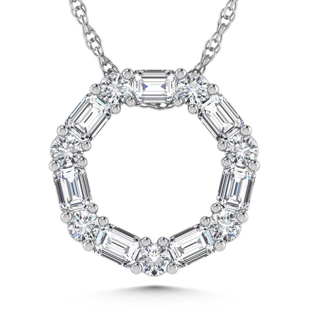 14K White Gold Lab Grown Diamond 1 Ct.Tw. Fashion Pendant