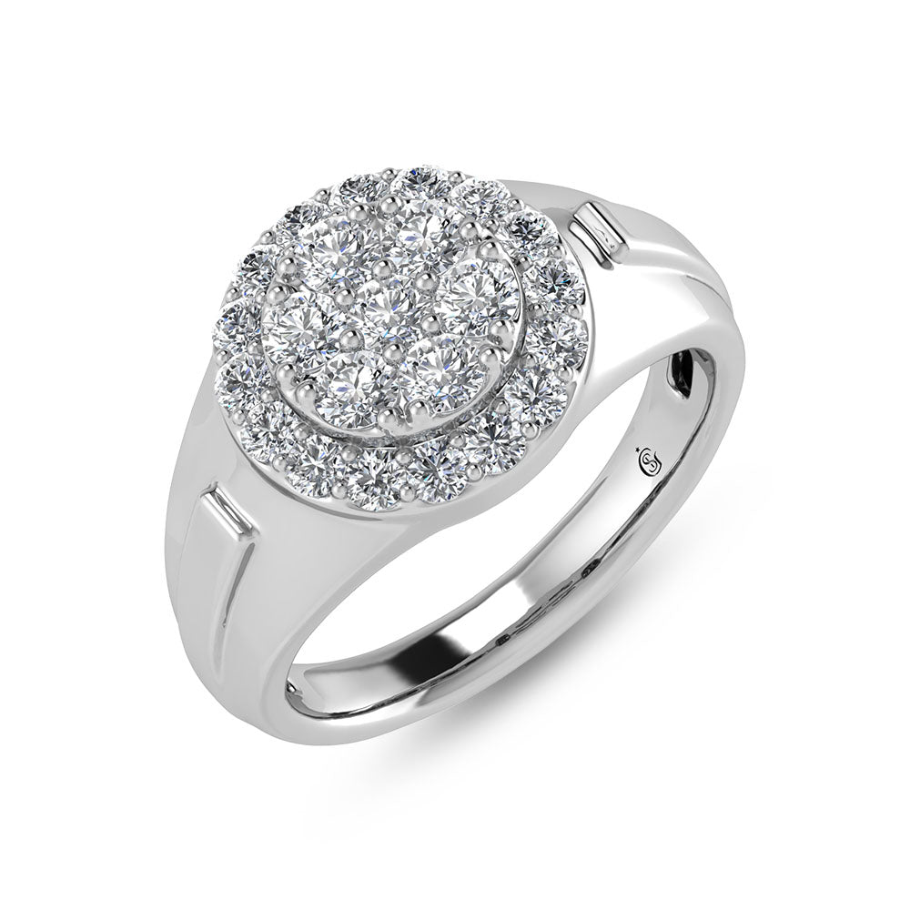 14K White Gold Lab Grown Diamond 1 1/2 Ct.Tw. Mens Ring