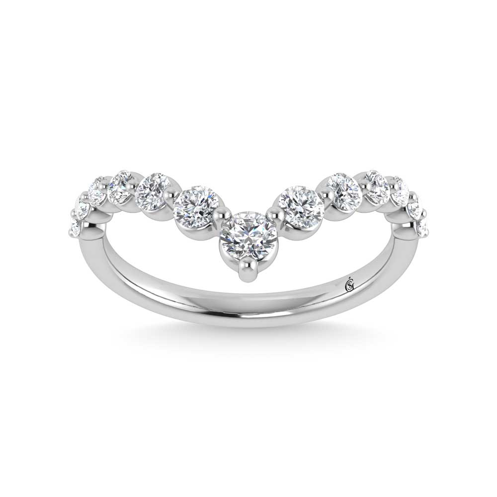 14K White Gold Lab Grown Diamond 1/2 Ct.Tw. Chevron Band
