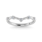 14K White Gold Lab Grown Diamond 1/6 Ct.Tw. Chevron Band