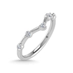 14K White Gold Lab Grown Diamond 1/6 Ct.Tw. Chevron Band
