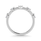 14K White Gold Lab Grown Diamond 1/6 Ct.Tw. Chevron Band