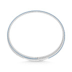 14K White Gold 3 1/2 Ct.Tw. Lab Grown Alternate Blue and White Lab Grown Diamond Flexi Bangle