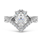 14K White Gold Lab Grown Diamond 3 1/3 Ct.Tw. Pear Shape Ring (IGI Certified Center 3ct)