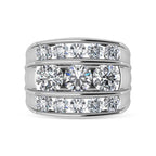 14K White Gold Lab Grown Diamond 5 Ct.Tw. Mens Fashion Ring