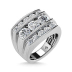 14K White Gold Lab Grown Diamond 5 Ct.Tw. Mens Fashion Ring