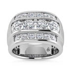 14K White Gold  5 Ct.Tw. Lab Grown Diamond Channel Set Mens Ring