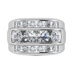 14K White Gold  5 Ct.Tw. Lab Grown Diamond Channel Set Mens Ring