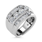 14K White Gold  5 Ct.Tw. Lab Grown Diamond Channel Set Mens Ring