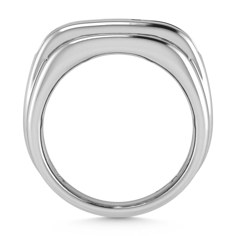 14K White Gold  5 Ct.Tw. Lab Grown Diamond Channel Set Mens Ring