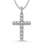 14K White Gold Lab Grown Diamond 3/4 Ct.Tw. Cross Pendant