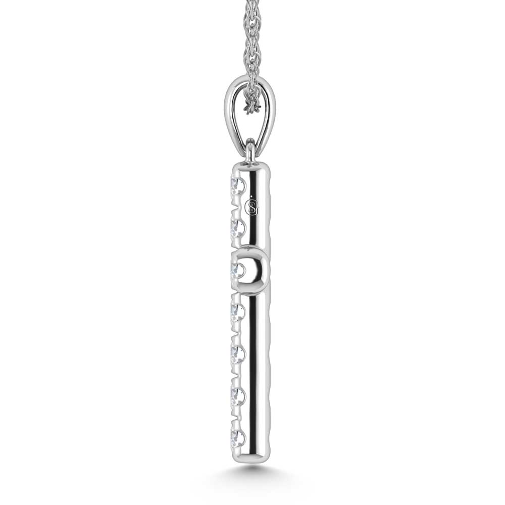 14K White Gold Lab Grown Diamond 3/4 Ct.Tw. Cross Pendant