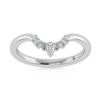 14K White Gold Lab Grown Diamond 1/10 Ct.Tw. Chevron Band