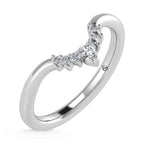 14K White Gold Lab Grown Diamond 1/10 Ct.Tw. Chevron Band