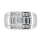 14K White Gold Lab Grown Diamond 1 7/8 Ct.Tw.  Diamond Mens Ring