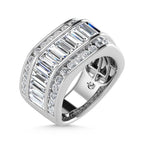 14K White Gold  5 Ct.Tw. Lab Grown Diamond Mens Ring