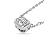 14K White Gold Lab Grown Diamond 1/2 Ct.Tw. Emerald  Shape Solitaire Necklace - 16 inches