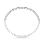 14K White Gold 2 Ct.Tw. Lab Grown Alternate 3 Blue and 1 White Diamond Flexi Bangle