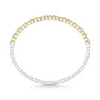 14K White Gold 2 Ct.Tw. Lab Grown Alternate Yellow and White Diamond Flexi Bangle