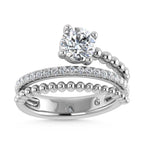 14K White Gold  1 1/4 Ct.Tw. Round Lab Grown Diamond Fashion Ring