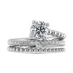 14K White Gold  1 1/4 Ct.Tw. Round Lab Grown Diamond Fashion Ring