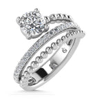14K White Gold  1 1/4 Ct.Tw. Round Lab Grown Diamond Fashion Ring