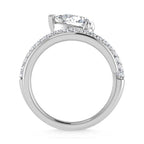 14K White Gold  1 5/8 Ct.Tw. Pear and Round Lab Grown Diamond Fashion Ring