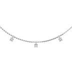 14K White Gold Lab Grown Diamond 1/8 Ct.Tw. 7 Stone Necklace