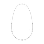 14K White Gold Lab Grown Fancy Diamond 3/4 Ct.Tw. 7 Stone Necklace