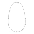 14K White Gold Oval Shape Lab Grown Diamond 5/8 Ct.Tw. 7 Stone Necklace