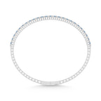 14K White Gold 1 Ct.Tw. Alternate Blue and White Lab Grown Diamond Flexi Bangle