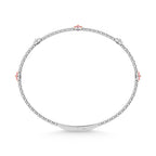 14K White Gold 5/8 Ct.Tw. Pink and White Lab Grown Diamond 5 Station Flexi Bangle