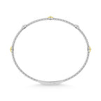 14K White Gold 5/8 Ct.Tw. 5 Station Yellow and White Lab Grown Diamond Flexi Bangle