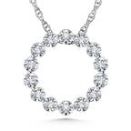 14K White Gold Lab Grown Diamond 1 Ct.Tw. Circle Pendant