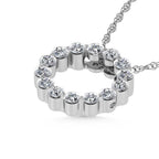 14K White Gold Lab Grown Diamond 1 Ct.Tw. Circle Pendant