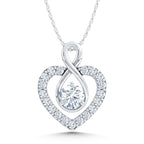 10K White Gold Lab Grown Diamond 1 Ct.Tw. Heart Pendant
