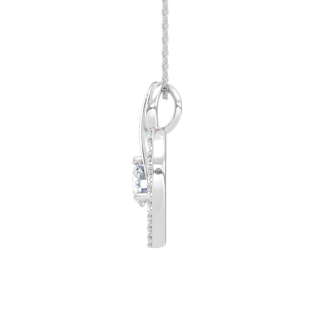 10K White Gold Lab Grown Diamond 1 Ct.Tw. Heart Pendant