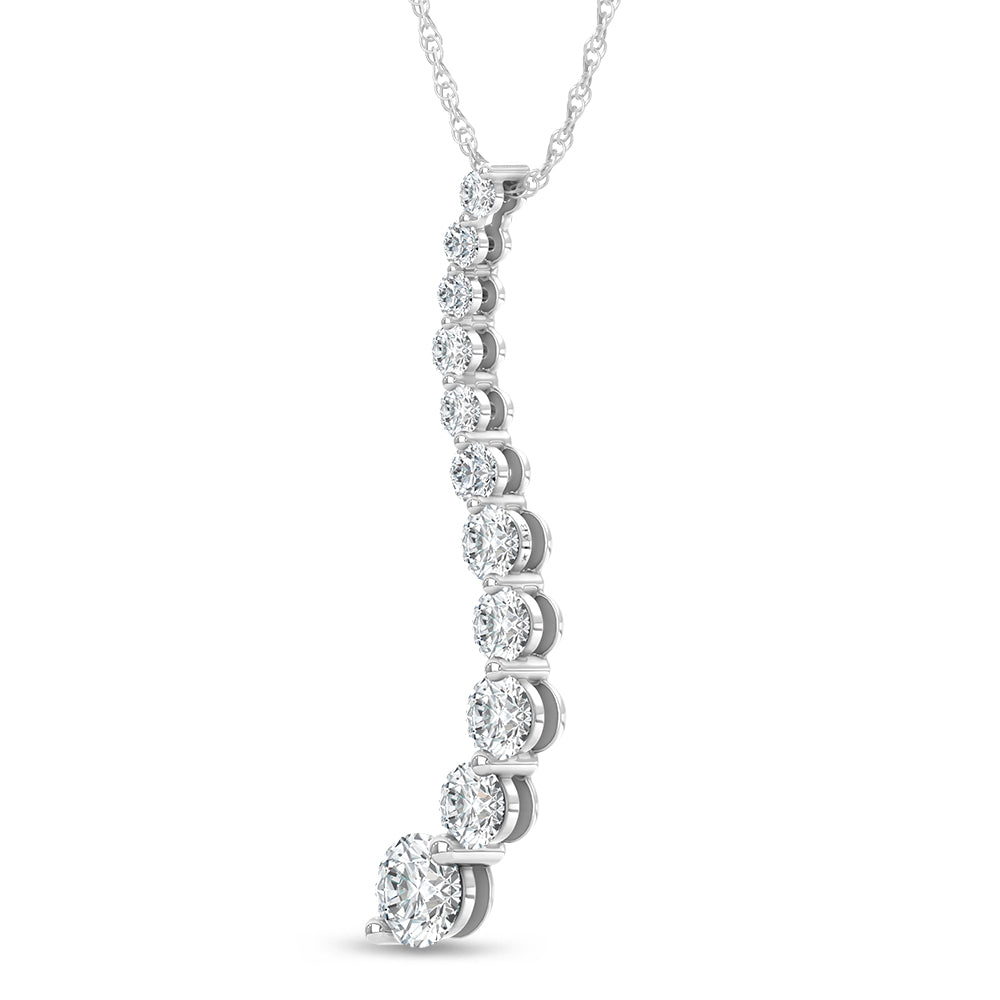 14K White Gold Lab Grown Diamond 2 Ct.Tw. Fashion Pendant
