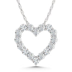 10K White Gold Lab Grown Diamond 1 Ct.Tw. Heart Pendant