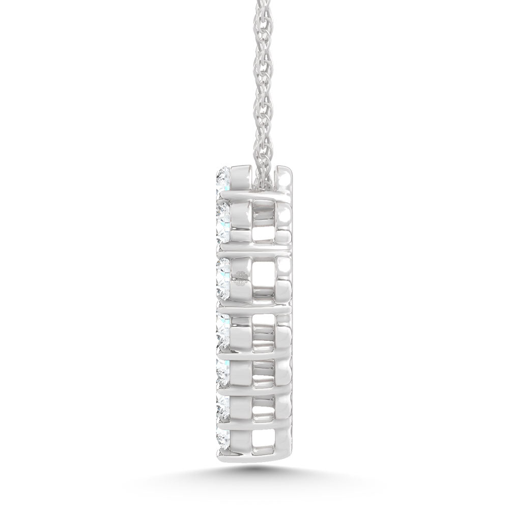 10K White Gold Lab Grown Diamond 1 Ct.Tw. Heart Pendant