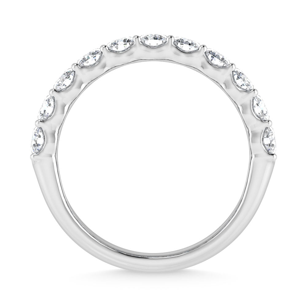 14K White Gold 3 Ct.Tw. Lab Grown Diamond Round and Emerald Cut Fashion Band