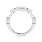 14K White Gold 2 Ct.Tw. Lab Grown Diamond Round and Baguette Cut Fashion Band